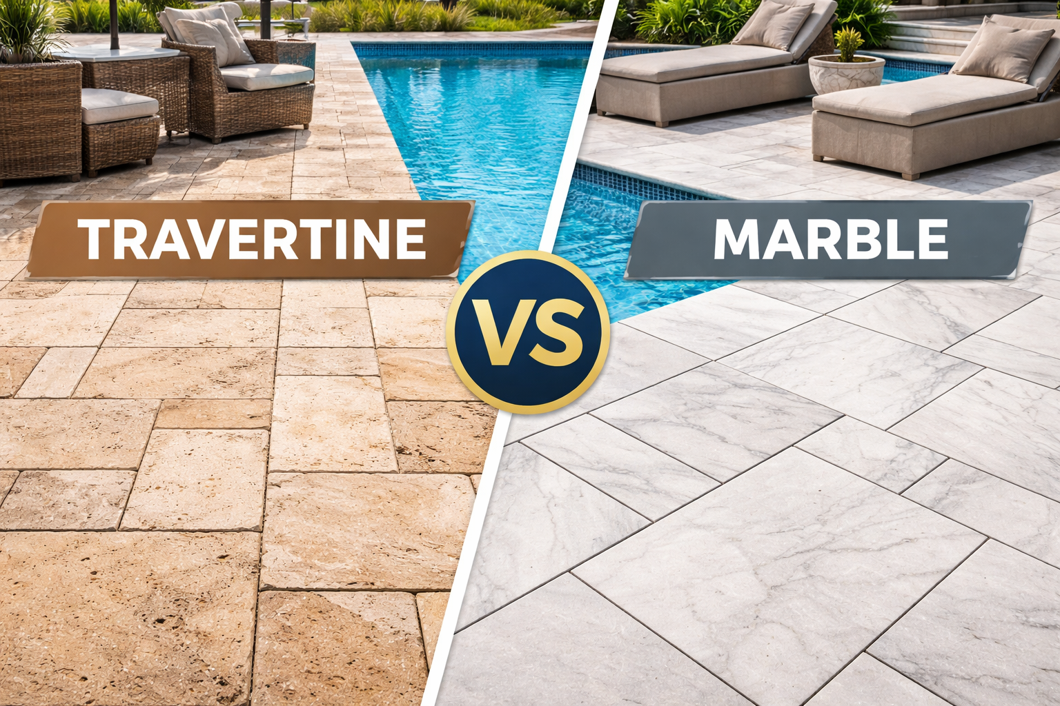 Travertine vs Marble Pavers: Which One Should You Choose for Your Outdoor Space?