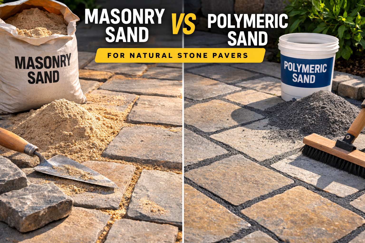 Masonry Sand vs Polymeric Sand for Installing Natural Stone Pavers