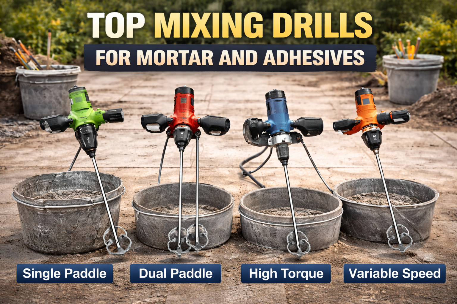 Top Mixing Drills for Mortar and Adhesives